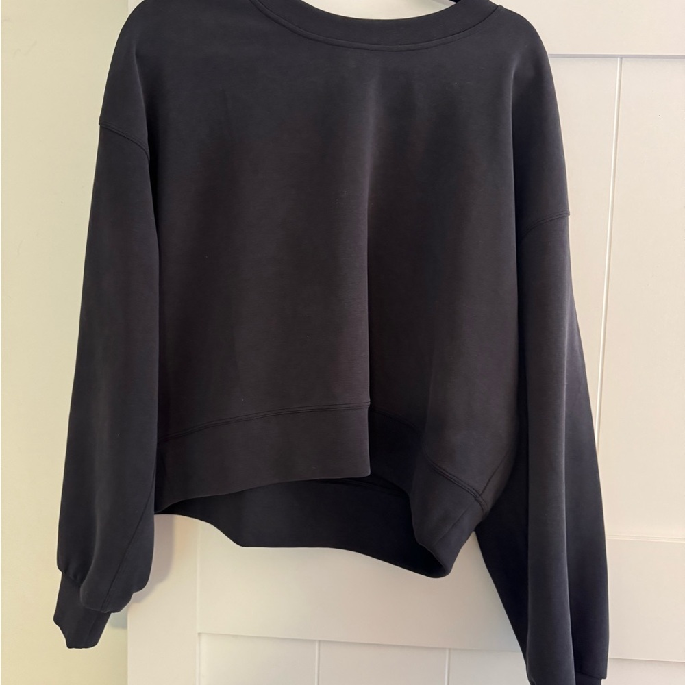 lululemon athletica Black Cropped Crewneck Sweatshirt